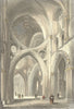 SOMT. Wells Cathedral view Transept 1836 old antique vintage print picture