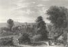 SOMT. Wells Cathedral Rd to Bath 1836 old antique vintage print picture