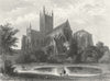 SOMT. Wells Cathedral SE view 1836 old antique vintage print picture