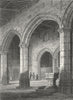 BANGOR. Nave of Cathedral. Wales Caernarfonshire.  1817 old antique print