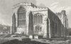 BANGOR. East end Cathedral; Rev John Warren, Dean of 1814 old antique print