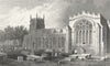 WALES. Bangor Cathedral, Caernarfonshire. Gastineau 1831 old antique print