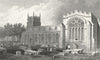 WALES. Bangor Cathedral, Caernarfonshire. Gastineau 1831 old antique print