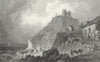 WALES. Criccieth Castle, Caernarfonshire. Gastineau 1831 old antique print