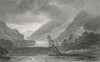 WALES. Llanberis lake, Caernarfonshire. Gastineau 1831 old antique print