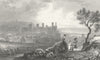 CAERNARFON. Wales Caernarfonshire. town & Castle c1831 old antique print