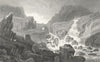 CAERNARFONSHIRE. Fall of Ogwen, in Nant Ffrancon.  c1831 old antique print