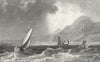 CAERNARFONSHIRE. Penmaen Mawr. Bay sailing boats c1831 old antique print