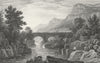 CAERNARFONSHIRE. Pont-y-Pair. bridge angler c1831 old antique print picture
