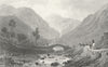 CAERNARFONSHIRE. View Aber. Gastineau pack bridge c1831 old antique print