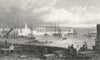 WALES. Harbour, Holyhead. Anglesea. Gastineau Ships c1831 old antique print