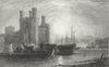 WALES. Eagle tower, Caernarfon Castle. Gastineau 1831 old antique print