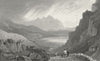WALES. Llyn Gwynant, Caernarfonshire. Gastineau 1831 old antique print picture