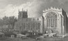 WALES. Bangor Cathedral, Caernarfonshire. Gastineau 1831 old antique print