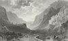 LLANBERIS. Pass of , Capel Curig, Caernarfonshire.  1831 old antique print
