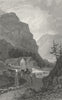 CAERNARFONSHIRE. Vale of Beddgelert. Gastineau 1831 old antique print picture