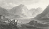WALES. Llyn Ogwen, Caernarfonshire. Gastineau 1831 old antique print picture
