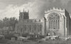 WALES. Bangor Cathedral, Caernarfonshire. Gastineau 1831 old antique print