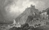 WALES. Criccieth Castle, Caernarfonshire. Gastineau 1831 old antique print