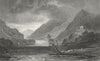 WALES. Llanberis lake, Caernarfonshire. Gastineau 1831 old antique print