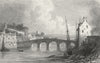 WALES. Cardigan. Gastineau view from river bridge c1831 old antique print