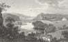 CARDIGANSHIRE. Vale of Teify, Newcastle. I River c1831 old antique print