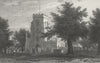 WALES. Overton Church, Flintshire. Gastineau 1831 old antique print picture