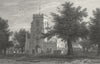 WALES. Overton Church, Flintshire. Gastineau 1831 old antique print picture