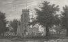 WALES. Overton Church, Flintshire. Gastineau 1831 old antique print picture