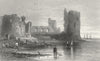 WALES. Flint Castle. Gastineau 1850 old antique vintage print picture