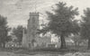 WALES. Overton Church, Flintshire. Gastineau 1831 old antique print picture