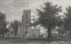 WALES. Overton Church, Flintshire. Gastineau 1831 old antique print picture