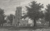 WALES. Overton Church, Flintshire. Gastineau 1831 old antique print picture