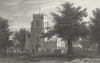 WALES. Overton Church, Flintshire. Gastineau 1831 old antique print picture