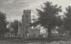 WALES. Overton Church, Flintshire. Gastineau 1831 old antique print picture