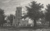 WALES. Overton Church, Flintshire. Gastineau 1831 old antique print picture