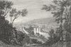 WALES. Vale of Taff. Glamorganshire. DUGDALE c1840 old antique print picture