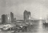 WALES. Remains Flint Castle(1840) 1854 old antique vintage print picture