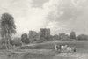 WARCS. Kenilworth Castle. Finden Horses harrowing c1832 old antique print