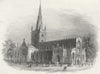 STRATFORD ON AVON. Church(view, w/o foliage) c1855 old antique print picture