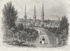 WARCS. Coventry. Harwood c1855 old antique vintage print picture
