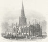 WARCS. Trinity Church, Coventry. Harwood c1855 old antique print picture
