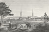 WARCS. Coventry, Churches of Trinity, St Michael's;  1809 old antique print
