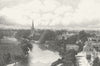 WARCS. Stratford on Avon. Stratford. Barbner sepia 1895 old antique print