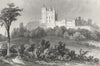 DERBYS. Bolsover Castle, Derbyshire. DUGDALE c1840 old antique print picture