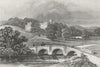 DERBYS. Haddon Hall, hire. DUGDALE bridge River c1840 old antique print