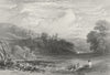 DERBYS. Haddon Hall, Derbyshire. Leitch 1850 old antique vintage print picture