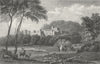 DERBYS. Haddon Hall, Derbyshire. DUGDALE c1840 old antique print picture