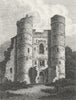 BERKS. Entry to Donnington Castle, Berkshire 1816 old antique print picture