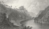 PEMBROKESHIRE. Kilgerran Castle. view from river c1831 old antique print